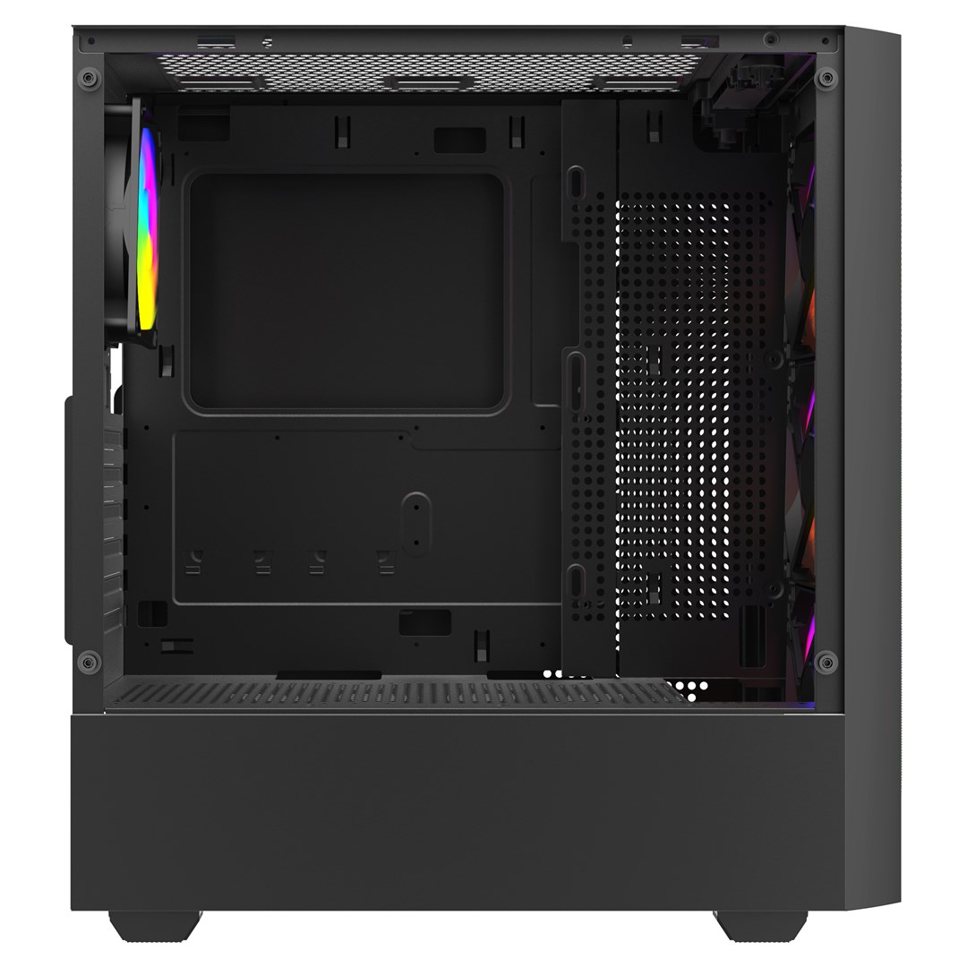 Kuti kompjuteri Savio Noctis Flow X1 RGB, ATX, 4 ventilatorë RGB, e zezë