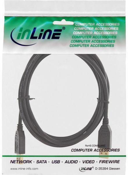 Kabllo USB InLine 34318S, USB A në USB A, 2 m, i zi