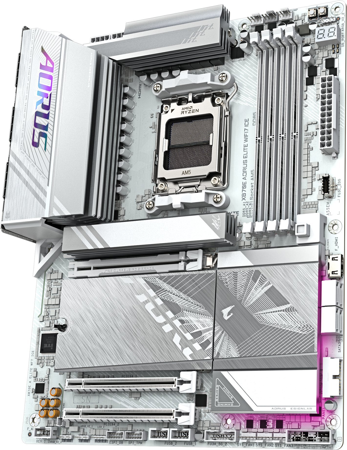 Матична плоча GIGABYTE X870E AORUS ELITE WIFI7 ICE, DDR5, PCIe 5.0, ATX