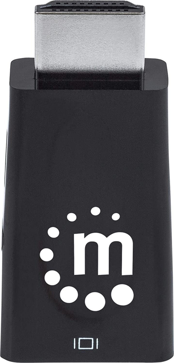 Adapter video Manhattan 151542 HDMI në VGA, dalje audio 3.5mm, i zi