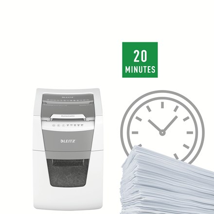 Shredder dokumentesh Leitz Small Office 100, auto 100 fletë, P-4, gri e bardhë