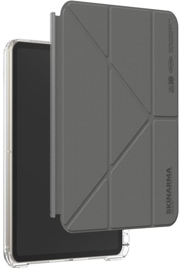 Mbulesë tablet Skinarma Magnetic Zeta Case për Apple iPad Air 11 2025 M3, mbajtëse për stylus, pjesë e pasme transparente, gri