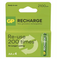 Bateri të rikarikueshme GP Rechargeable 2100 AA HR6, NiMH, 2100 mAh, set 4 copë