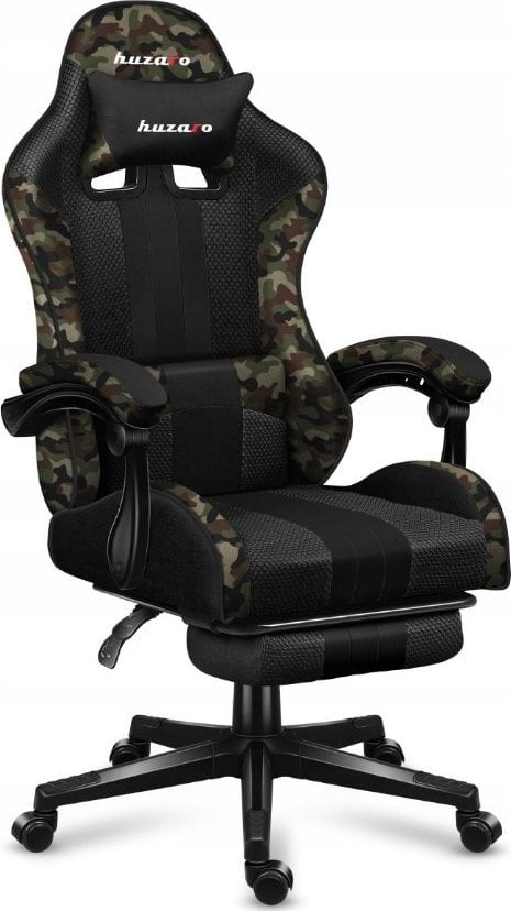 Karrige gaming Huzaro Force 4.7 Camo Mesh, ergonomike, me mbështetëse këmbësh, kamuflazh