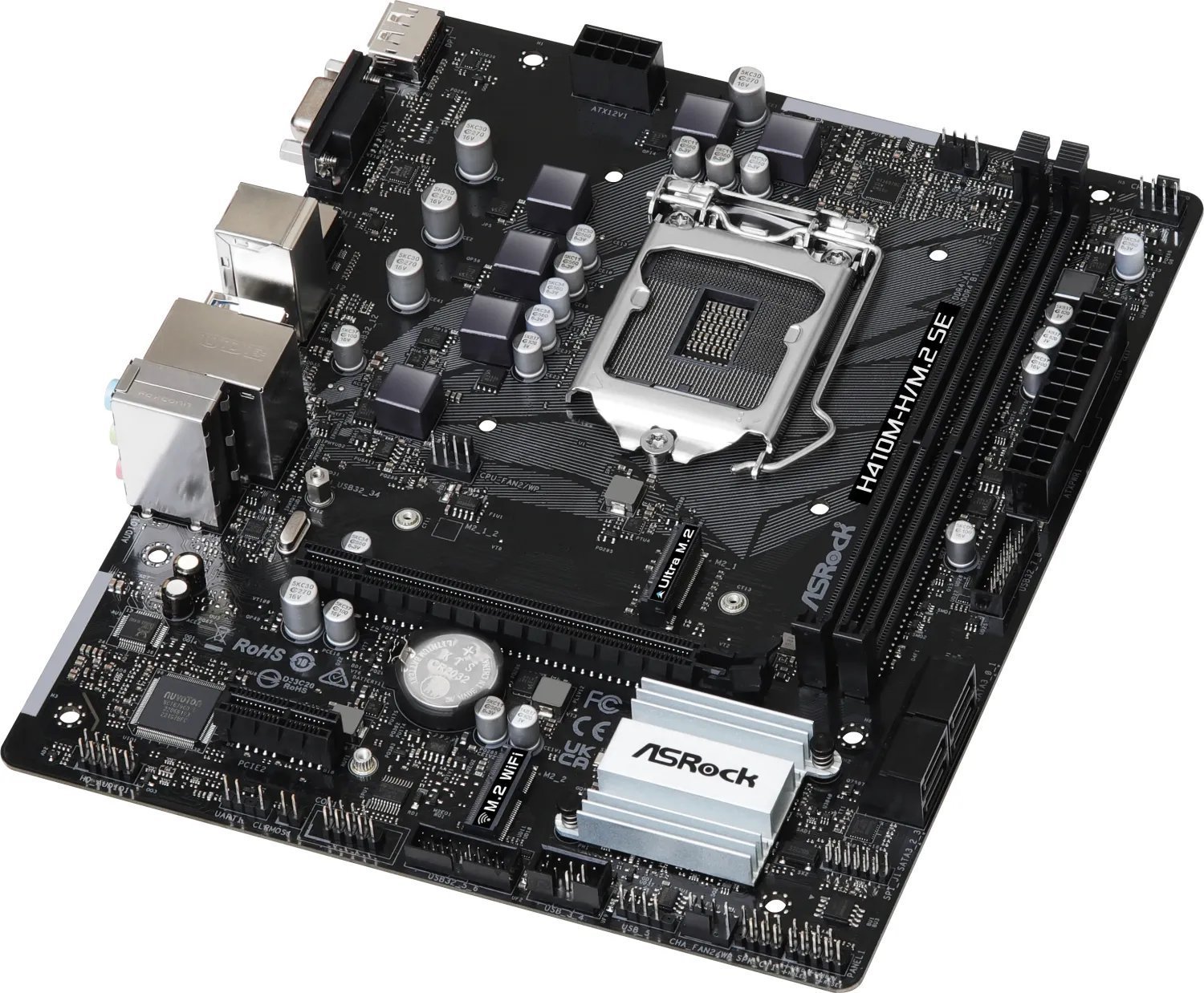 Pllakë amë ASRock H410M H M.2 SE, Intel H410, mATX, e zezë