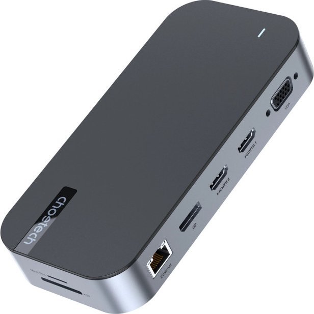 Stacion dokimi Choetech HUB 15 in 1, USB C, PD 100W, gri