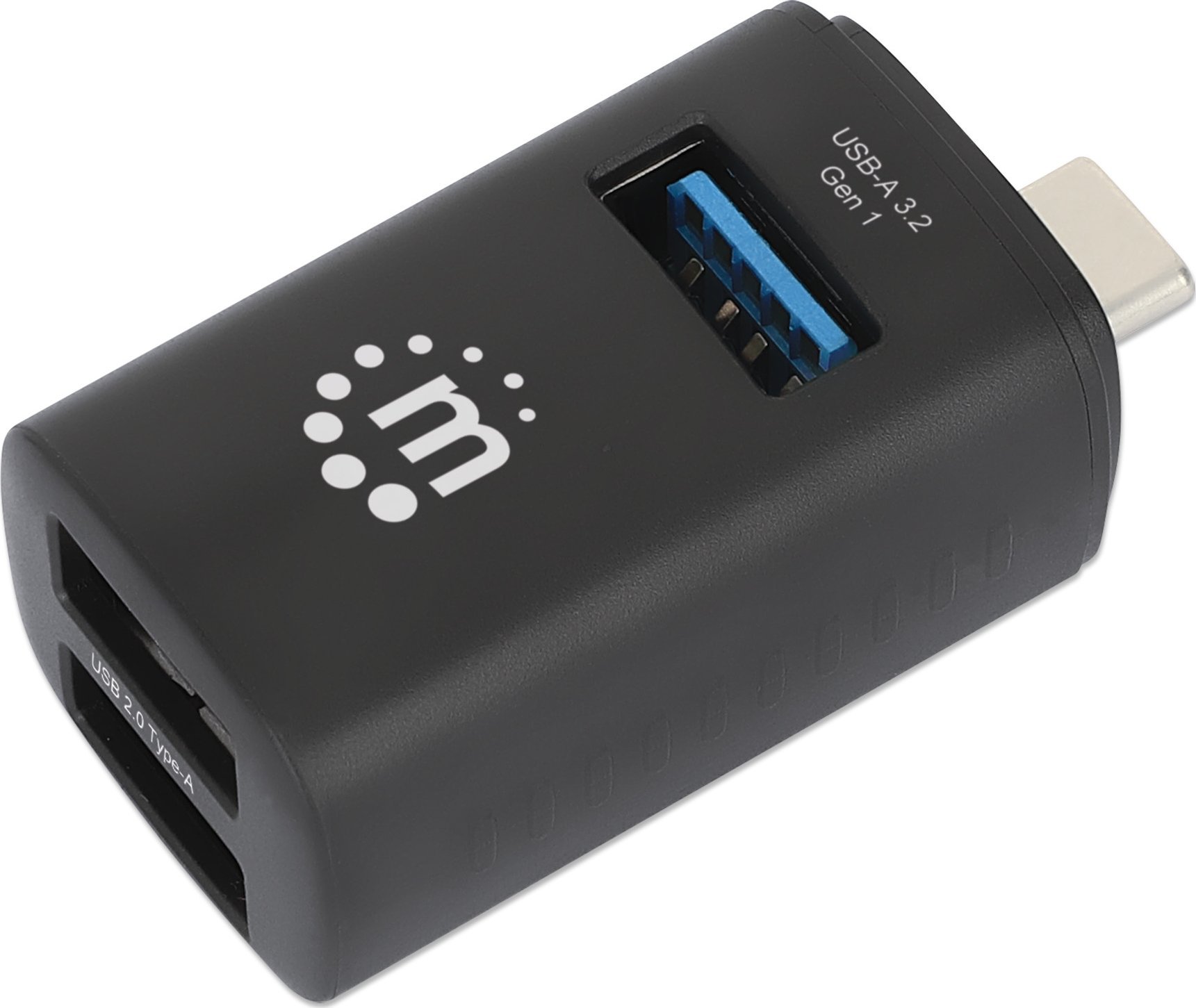 Hub USB-C Manhattan Ultra Compact, 3 porte USB-A, 5 Gbps, gri