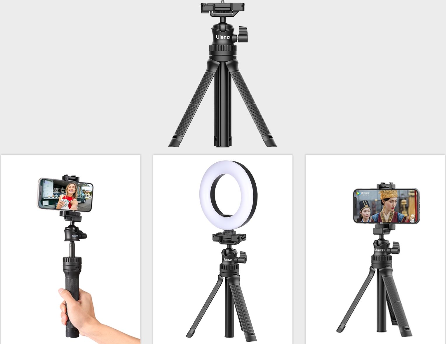 Стоечки статив за маса Ulanzi MT-34, 3 во 1, 26-81.5 cm, црн