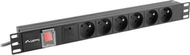 Shirit rryme rack Lanberg PDU-06E-0200-BK, 19" 1U, 6x 230V 16A, 2m, i zi