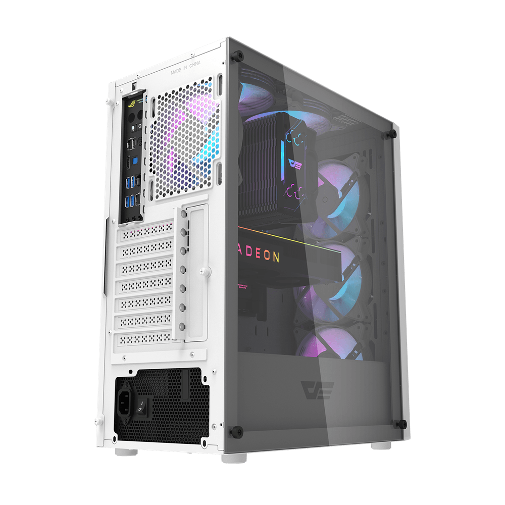 Kasë Darkflash DK352 Mesh ARGB, e bardhë, Midi Tower