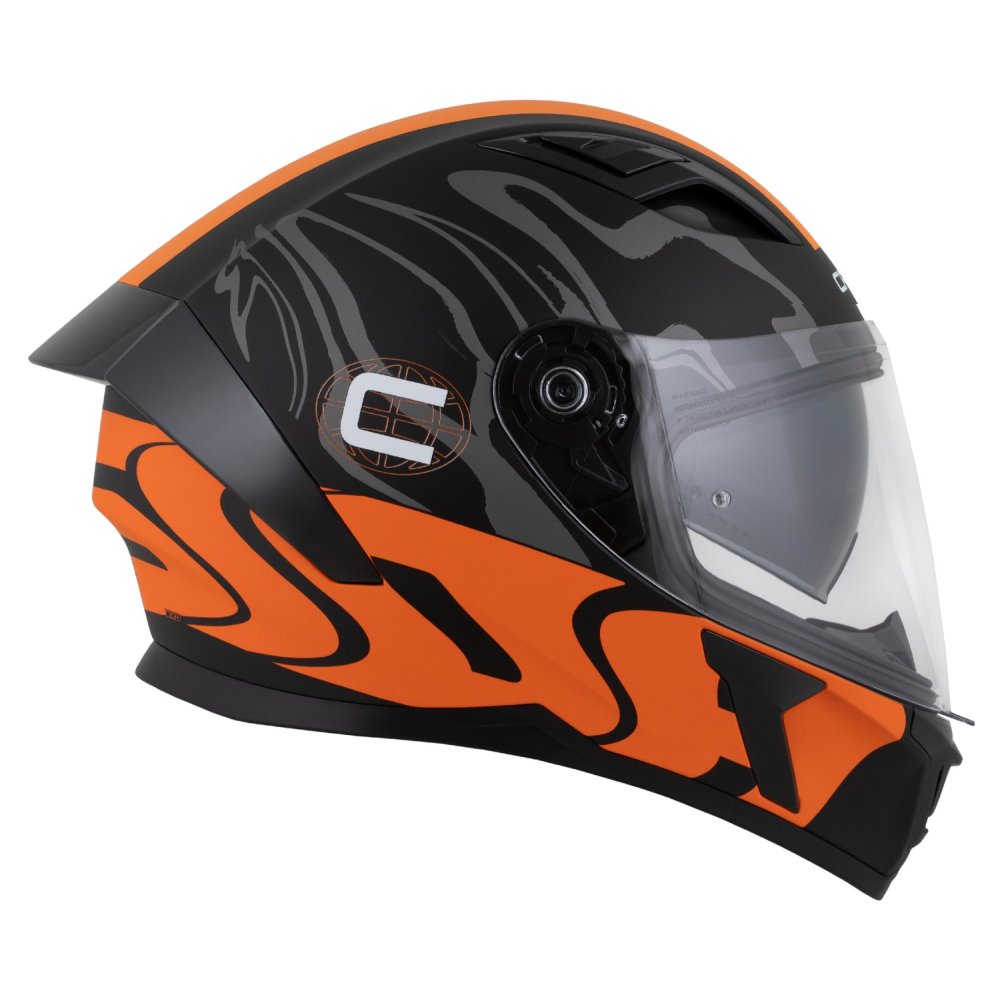Helmetë integrale Cassida Orbit Multivers, ECE 22.06, me diell, e zezë matte portokalli gri e bardhë, XL