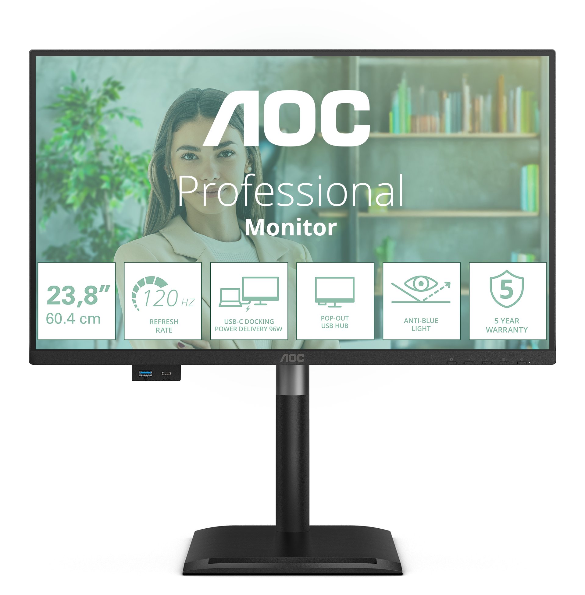 Monitor AOC 24P4CV, 23.8", FHD 1920 x 1080, 120Hz, i zi