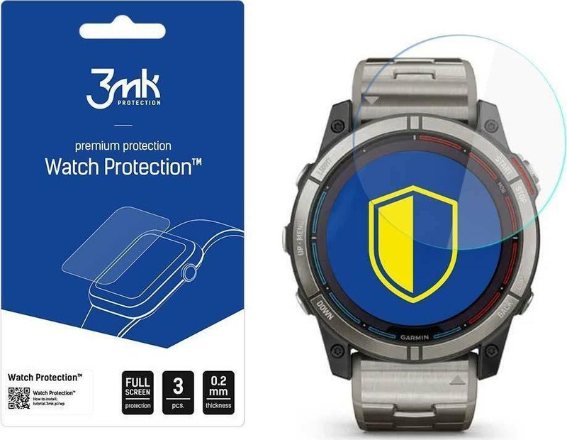 Mbrojtës ekrani 3MK FlexibleGlass për Garmin Quatix 7X, xham hibrid, transparent