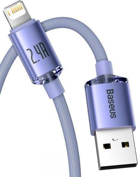 Kabëll Baseus USB-A kabllo USB - Lightning 1,2 m (6932172602703), e vjollcë