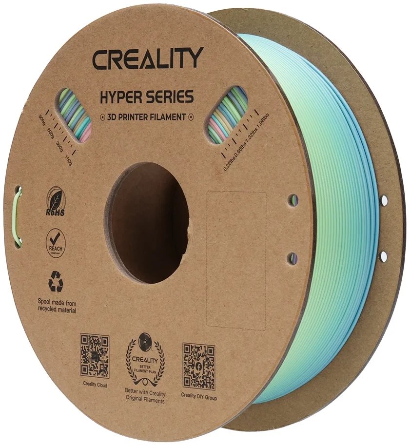 Filament 3D Creality Hyper PLA Rainbow, 1.75mm, 1kg, shumëngjyrësh