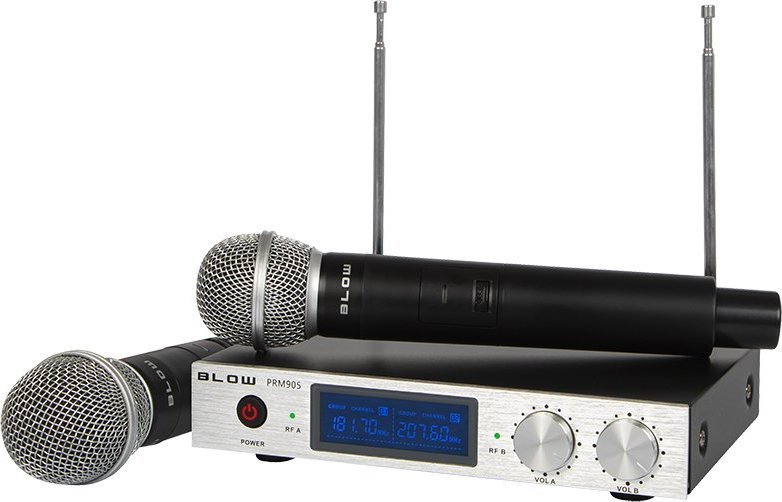 Set karaoke Blow, 2 mikrofonë wireless VHF, i zi