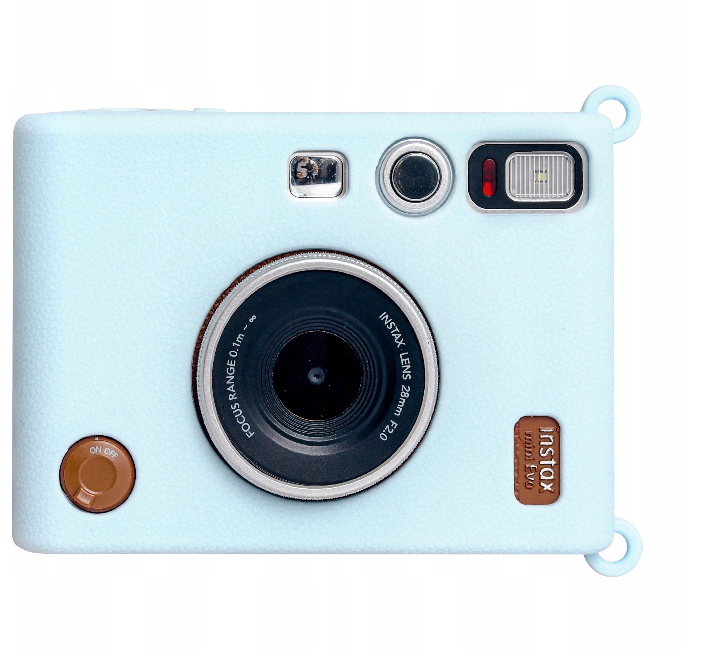 Këllëf silikoni LoveInstant LI00506 për Fujifilm Instax Mini EVO, material imitim lëkure, mbrojtje nga goditjet, blu