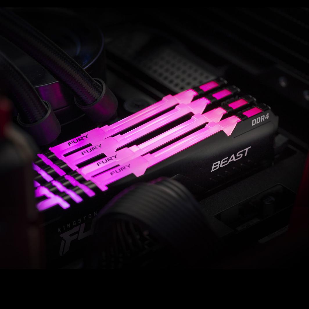 Memorie Kingston Fury Beast RGB, DDR4, 16 GB, 2666 MHz, CL16, KF426C16BB1A/16