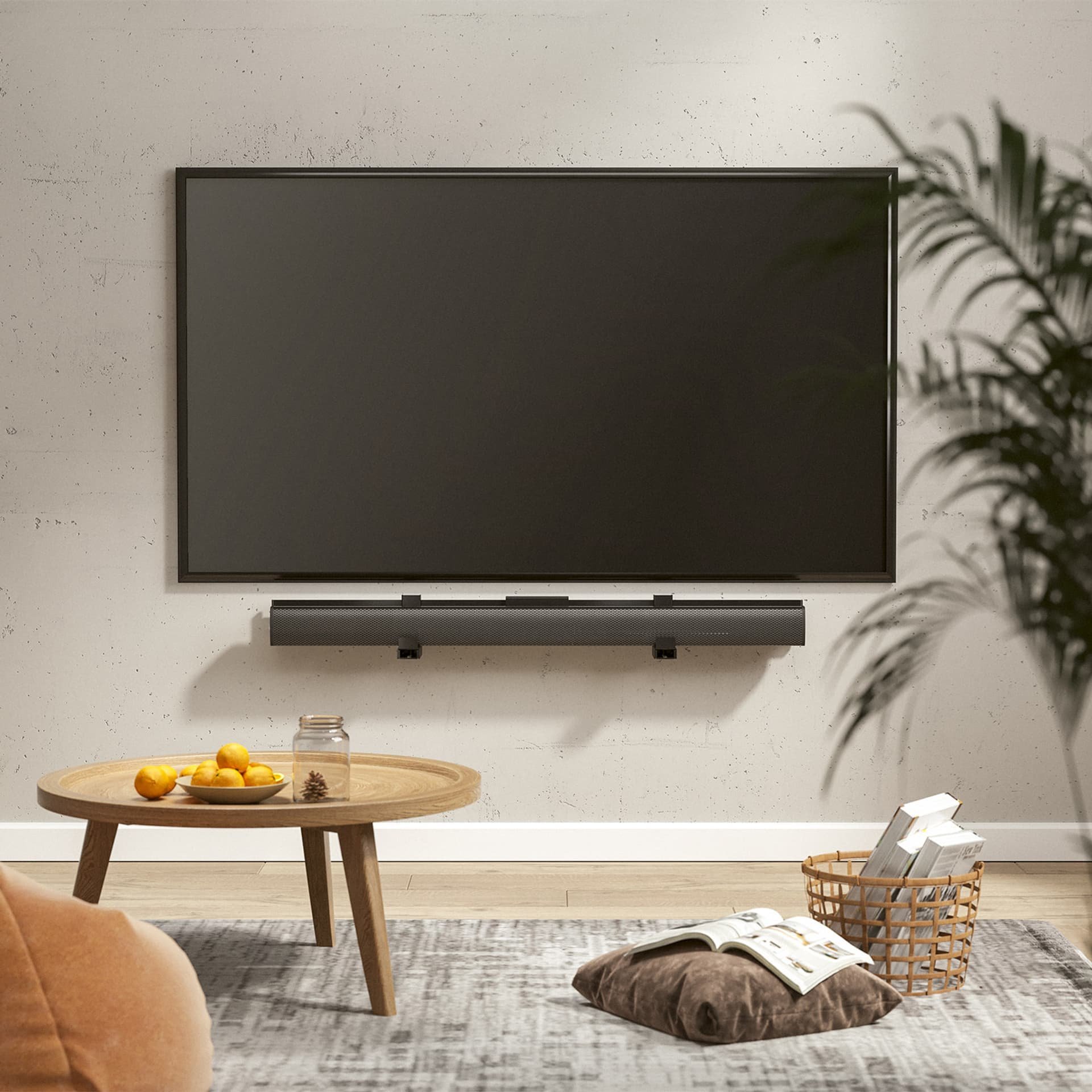 Mbajtëse rregullueshme për soundbar Maclean MC-465, universale, kapacitet 15 kg, e zezë