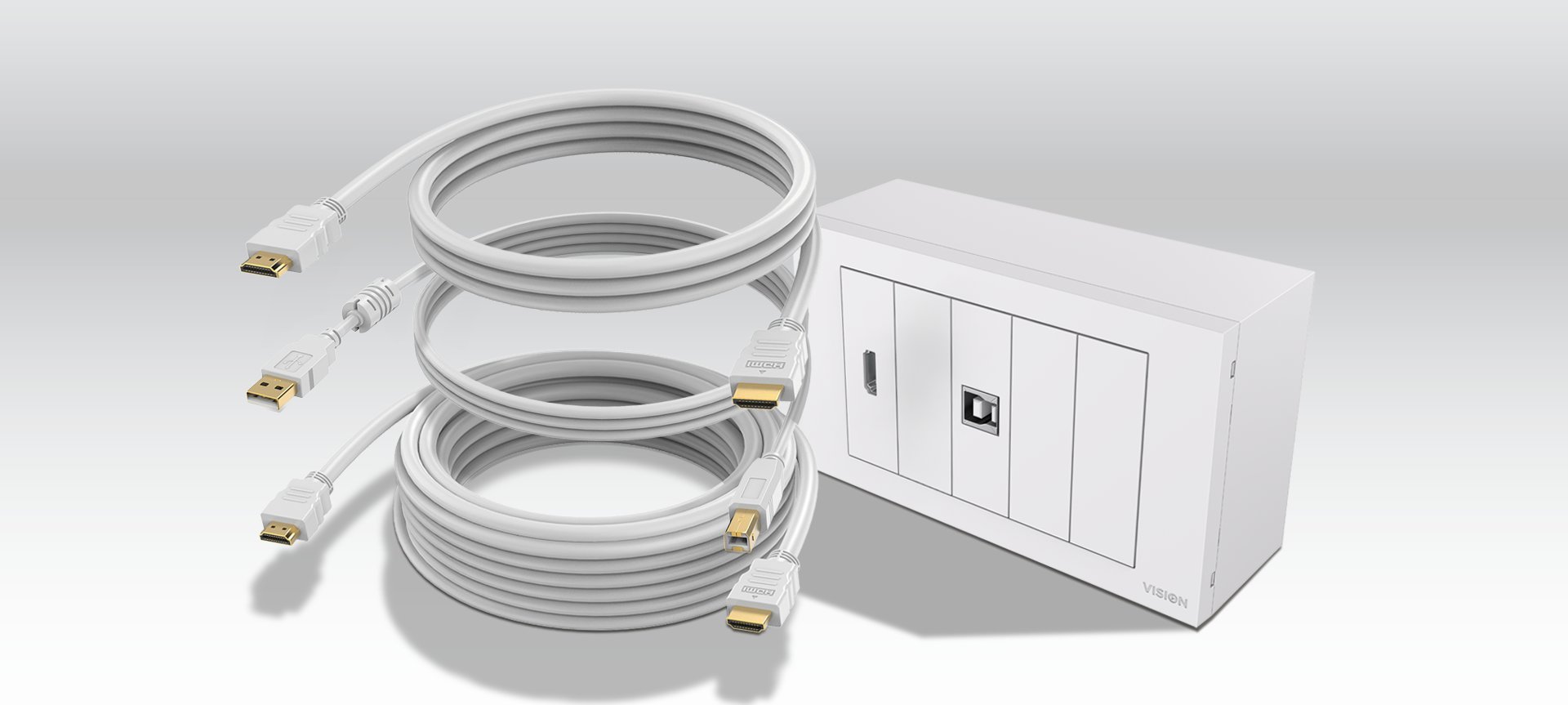 Kabllo Vision TechConnect, 10m, 4K 60Hz, 2 porta, e bardhë