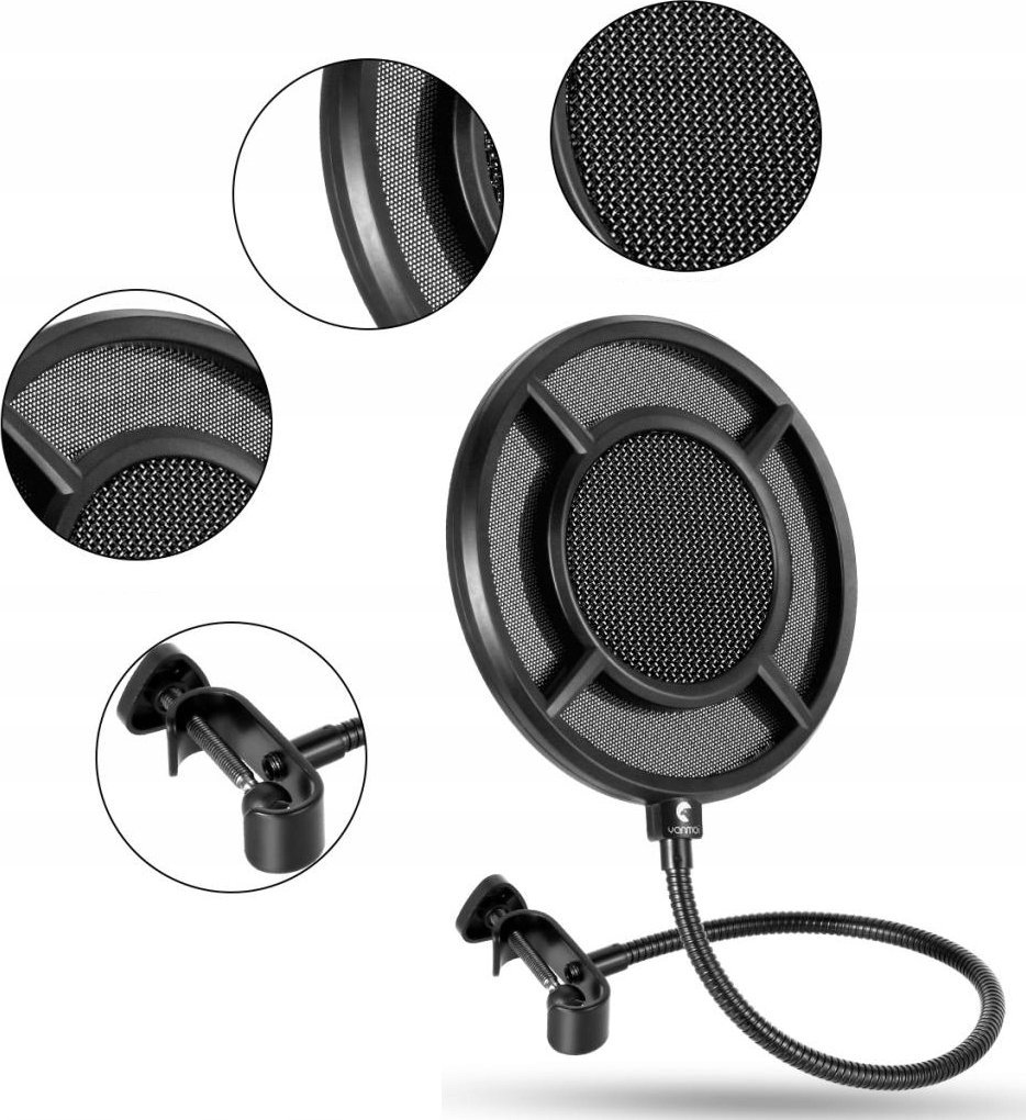 Filtër pop për mikrofon Thronmax P1, strukturë me dy shtresa, i zi