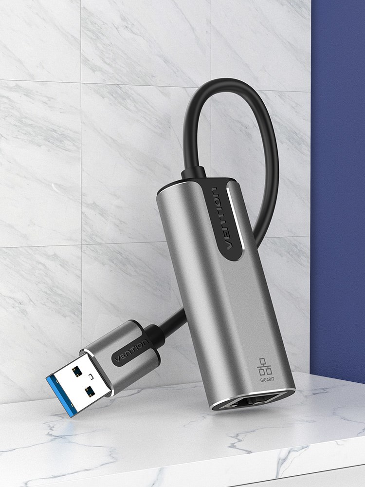 Adaptori Vention USB 3.0 në Gigabit Ethernet, 1000 Mbps, 0.15 m, gri