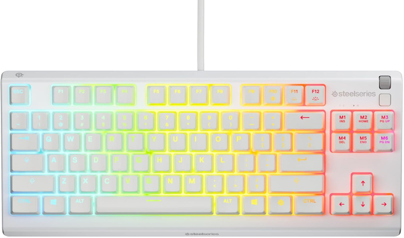 Tastierë SteelSeries Apex 3 TKL, gaming, US layout, e bardhë