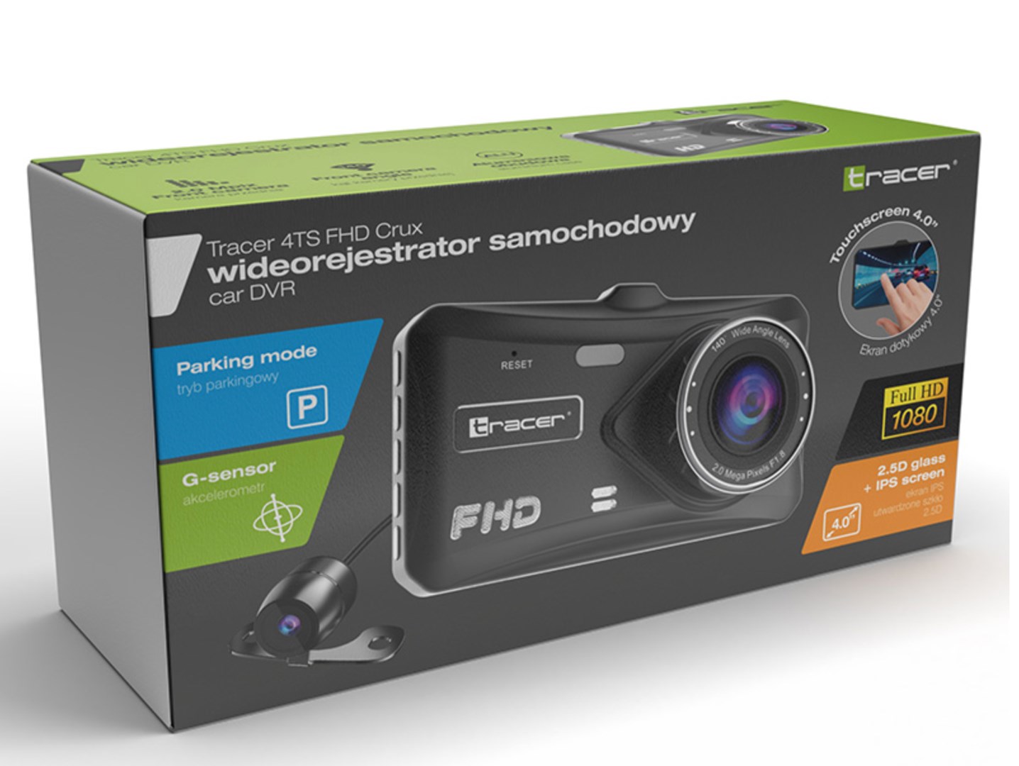 Kamerë makine Tracer 4TS Crux, Full HD, 4" IPS, 140°, e zezë