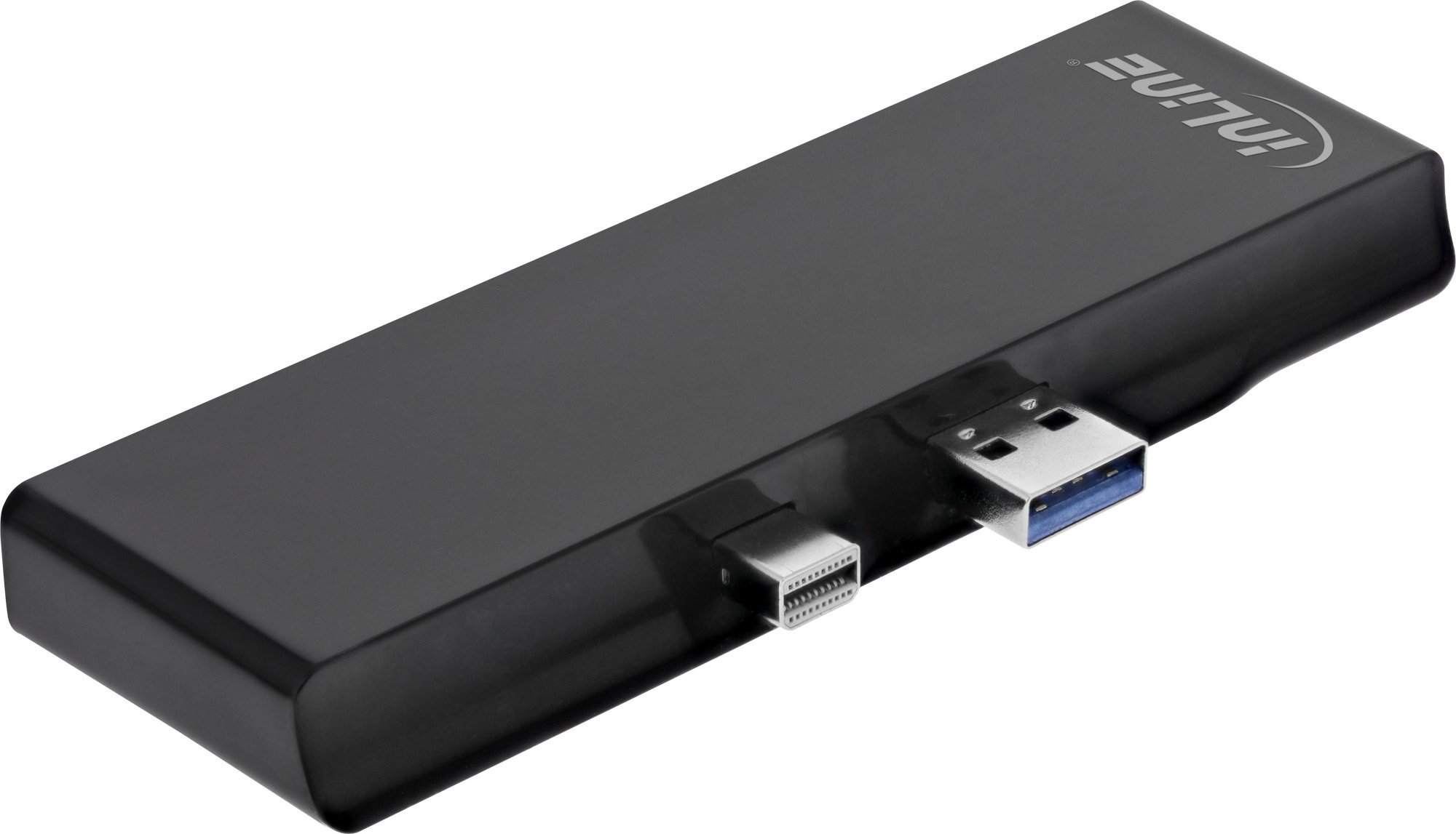 Docking station Inline MultiHub, USB 3.2 Gen1, Mini DisplayPort në HDMI, për Surface Pro, i zi