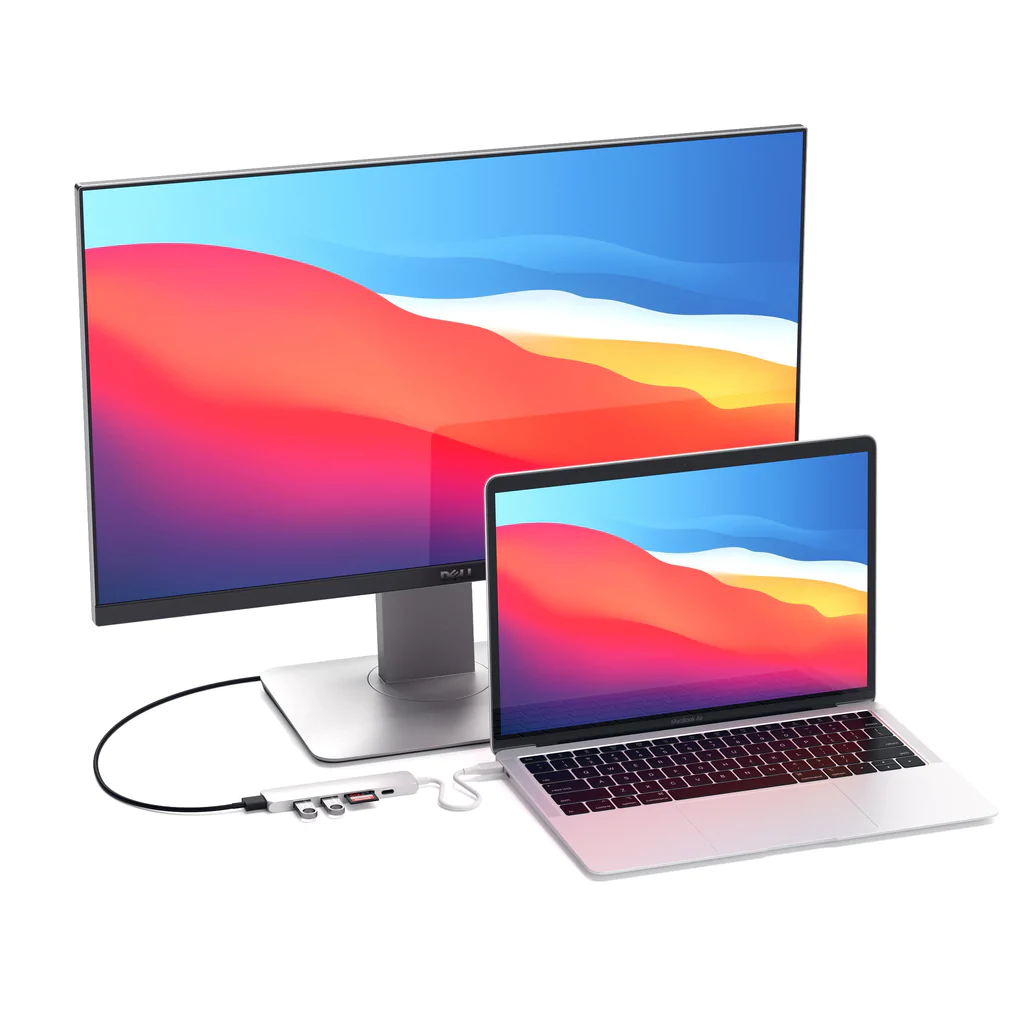 Përshtatës Satechi Multimedia USB-C Slim V2, i argjendtë