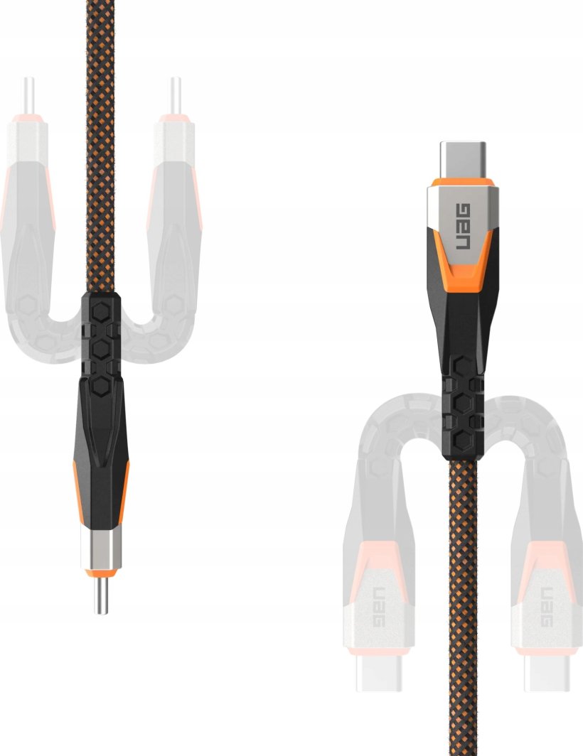 Кабел USB C Урбан Армор Геар 9B4415114097, USB 3.2 Gen 2x2, 0.75 m, црно портокалов