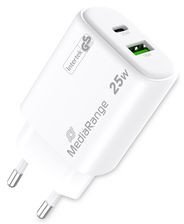 Karikues USB MediaRange MRMA112-2, 2 porte, i bardhë