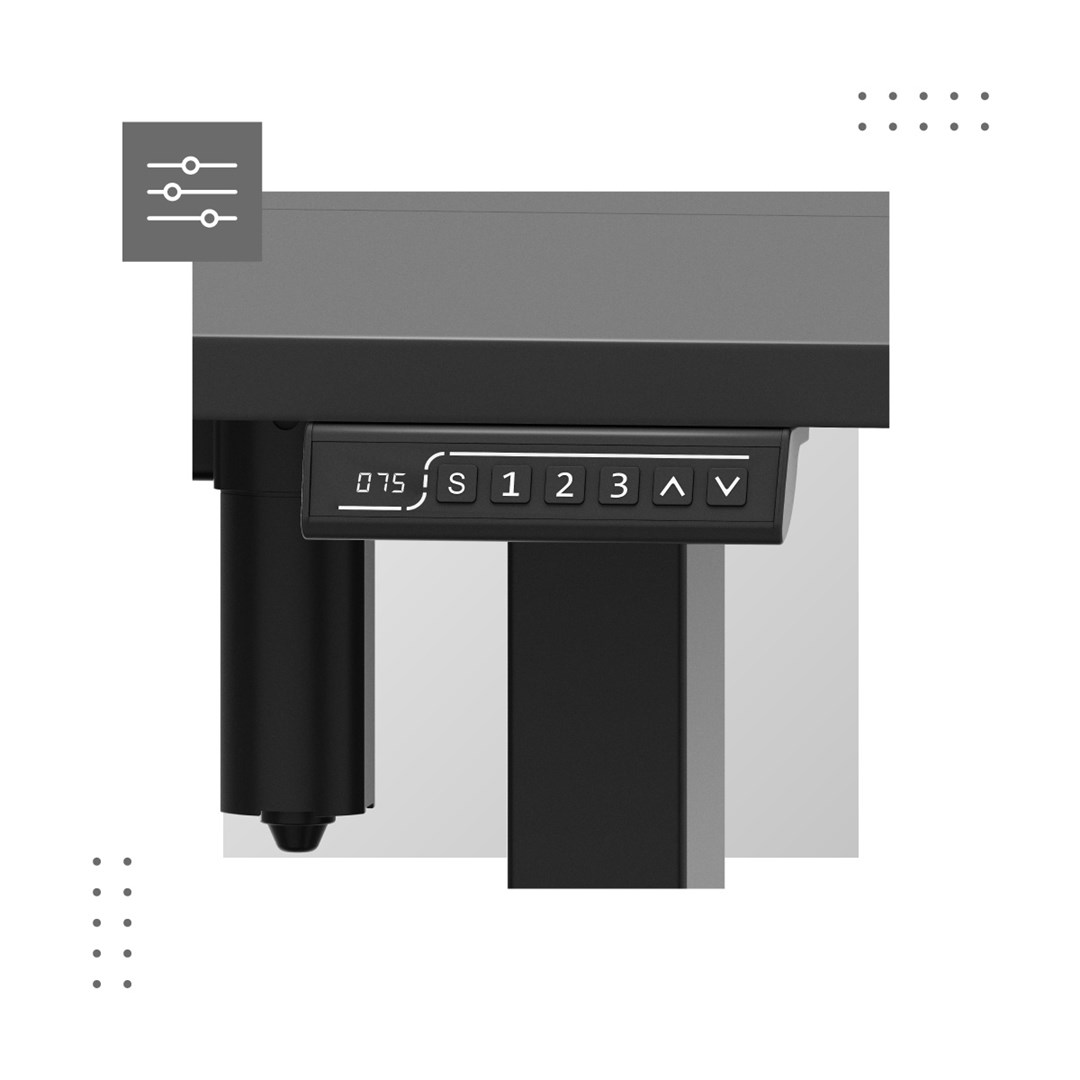 Tavolinë elektrike Mark Adler Leader 7.6, 160 x 80 cm, e zezë