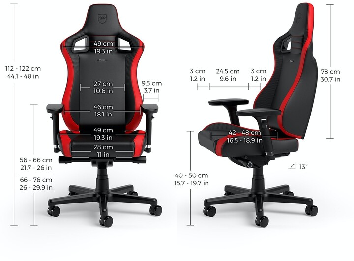 Karrige noblechairs EPIC Compact, e zezë / kuqe