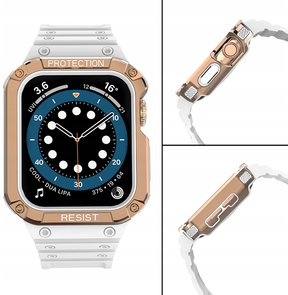 Rrip ore Hurtel Protect me kasë për Apple Watch 7 SE 41 40 38mm, material sintetik TPU, e zezë