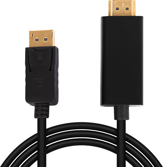 Kabllo DisplayPort në HDMI, 2m, audio video, e zezë