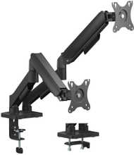 Krah monitori Deltaco, për 2 ekrane 17"-32", pranverë mekanike 9kg, i zi