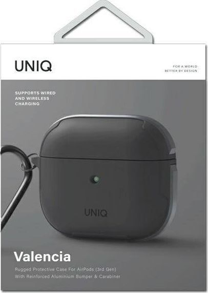 Mbrojtëse Uniq Valencia për Apple AirPods 3, e hirtë