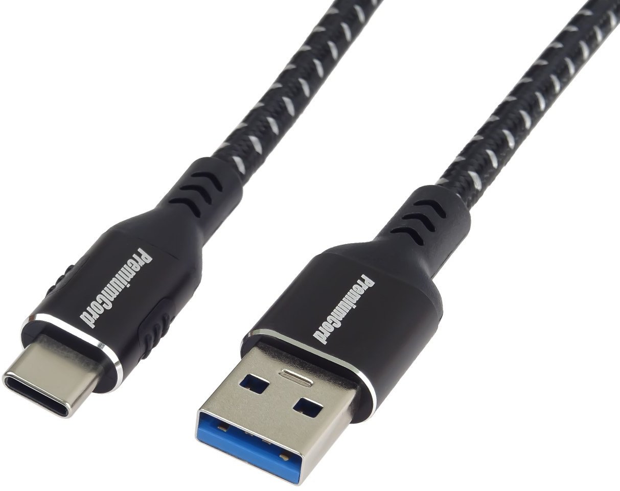 Kabllo USB PremiumCord USB 3.2 Gen 1, 5 Gbit/s, 60W 3A, e zezë