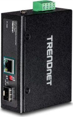 Konvertues industrial rrjeti TRENDnet TI-UF11SFP, SFP në Gigabit PoE, IP30, metalik