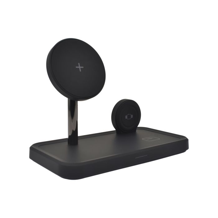 Dviced 3-in-1 Magnetic Wireless Stand W Cable, Wall Charger, Black