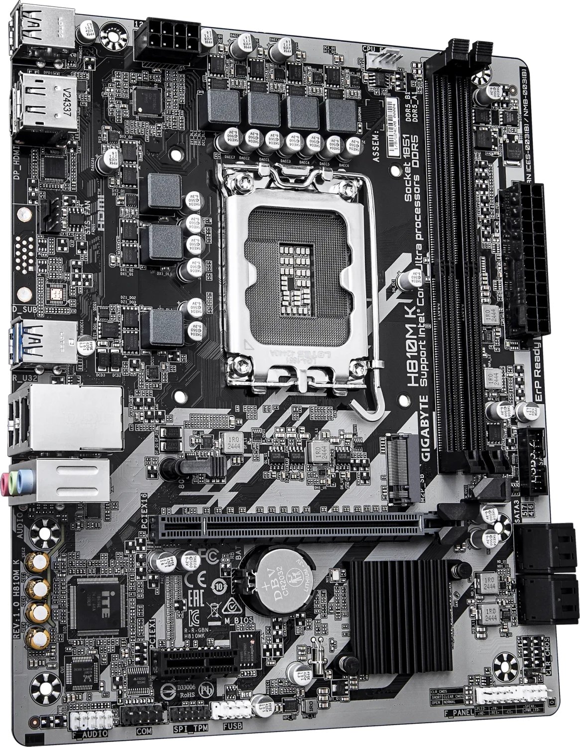 Pllakë amë Gigabyte H810M K, DDR5 deri 6400MHz, PCIe 4.0 M.2, e zezë