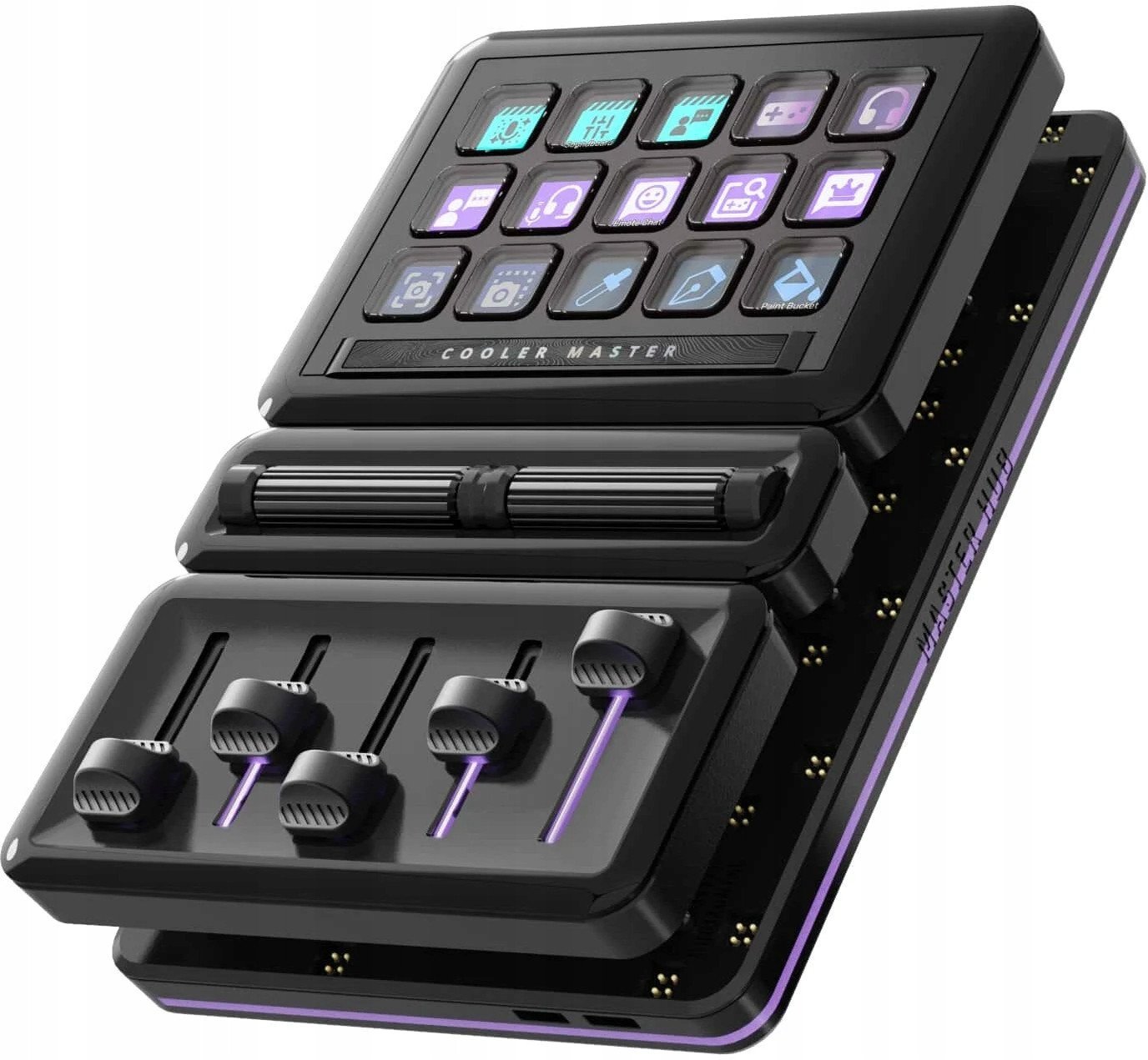 Panel kontrolli për streaming Cooler Master Master Hub Stream Kit, kompakt, sipërfaqe kundër rrëshqitjes, i zi