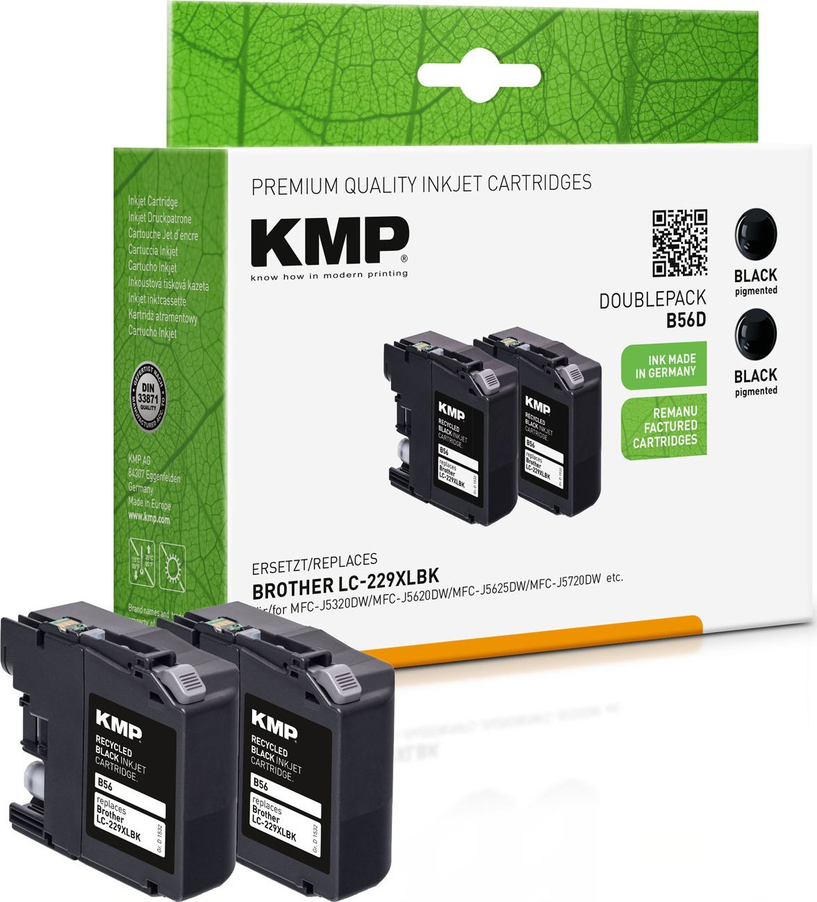 Кертриџ со боја KMP H104, компатибилен со HP 932XL CN053AE, црн