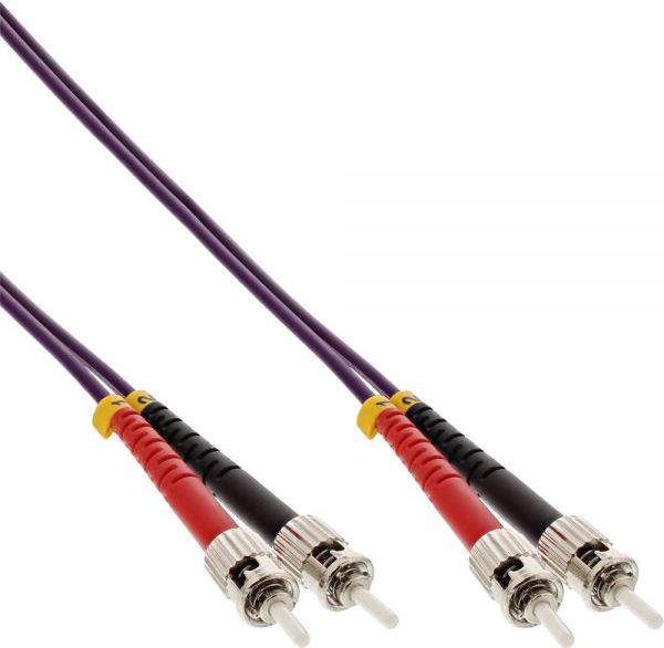 Kabllo fibër optike InLine Patchcord ST/ST, OM4 50/125µm, 10m, portokalli