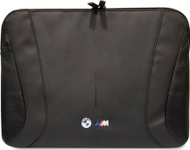 Çantë sleeve për laptop BMW Carbon Perforated, 14", najlon dhe lëkurë eko, e zezë