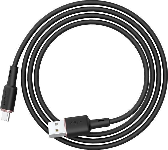 Kabllo USB Acefast USB-A në USB-C, 1.2m, 3A Quick Charge, e zezë