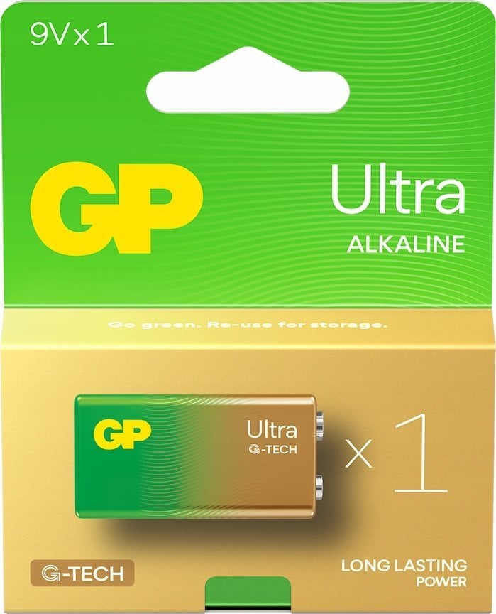 Bateri 9V GP Ultra Alkaline GPPVA9VAU143, PP3, e vetme