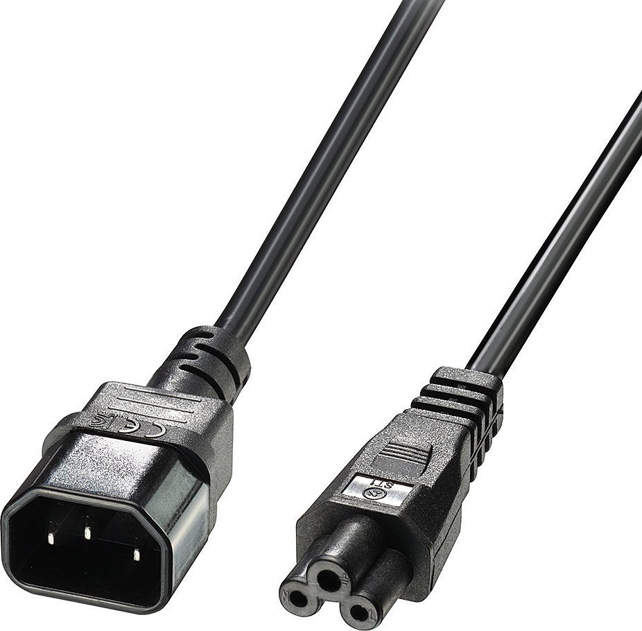 Kabllo rryme Lindy 30341, IEC C14 në IEC C5, 2m, i zi
