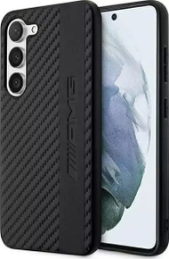Mbulesë telefoni AMG Samsung Galaxy S23, HardCase, dizajn karbon me emboss, e zezë